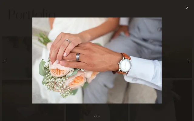 Hollis & Fern Photography sample design, screenshot 2