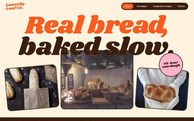 Lowerby Loaf Co. sample design, screenshot 1