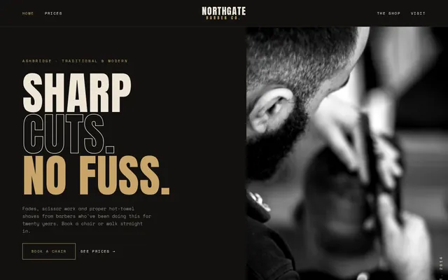 Northgate Barber Co. sample design, screenshot 1
