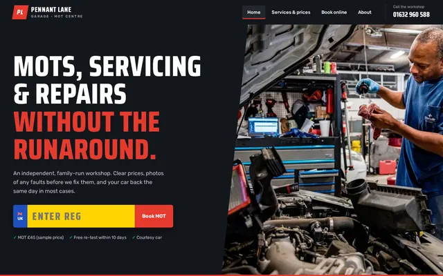 Pennant Lane Garage sample design, screenshot 1